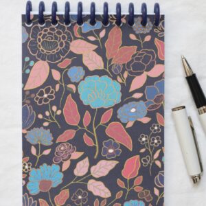 Carnet Hue fleurs bleues