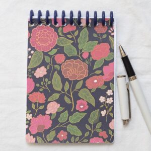 Carnet Hue fleurs roses