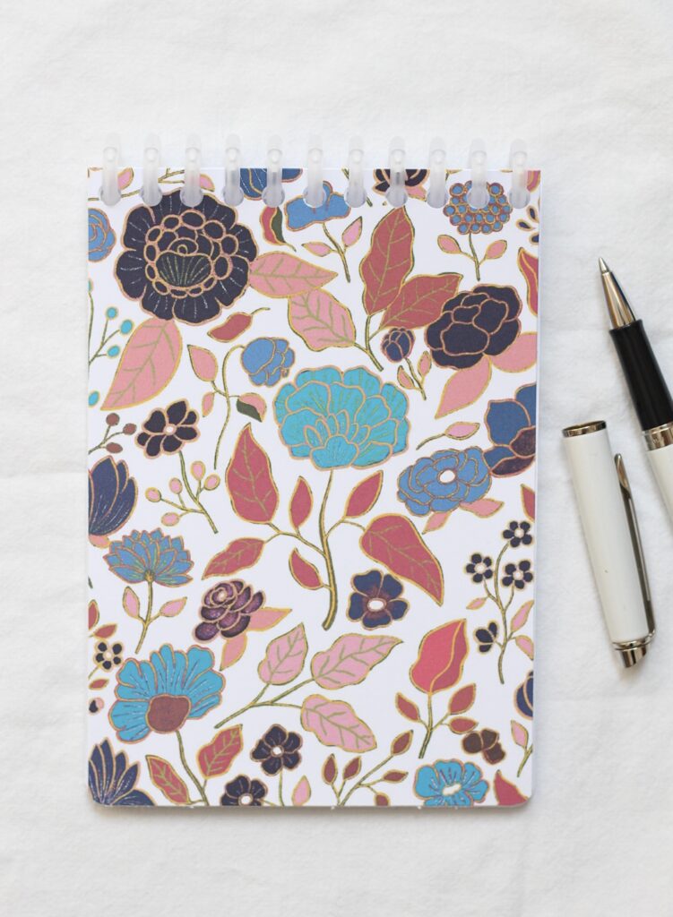 Carnet Saigon fleurs bleues