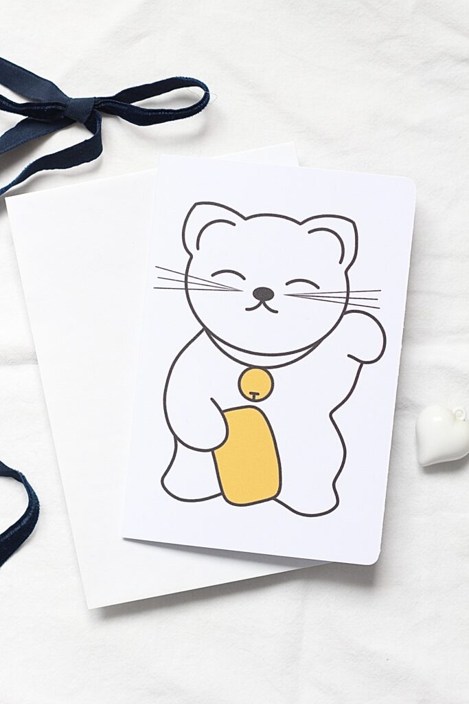 Carte double maneki neko