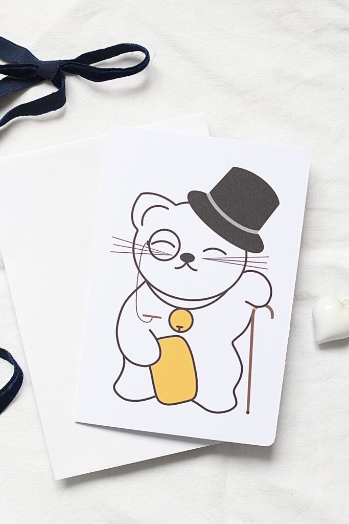 Carte double maneki neko dandy