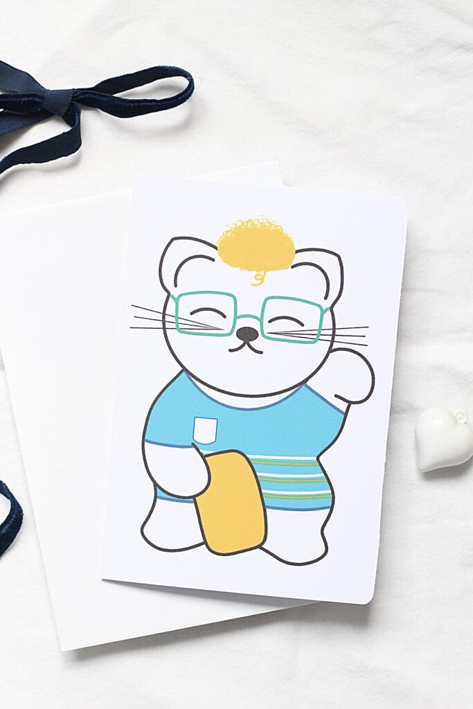 Carte double maneki neko geek