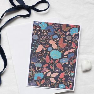 Carte postale Hue fleurs bleues