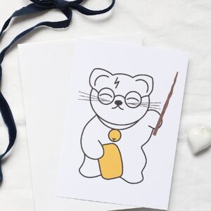 Carte postale maneki neko Harry Potter