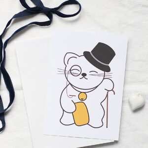 Carte postale maneki neko dandy