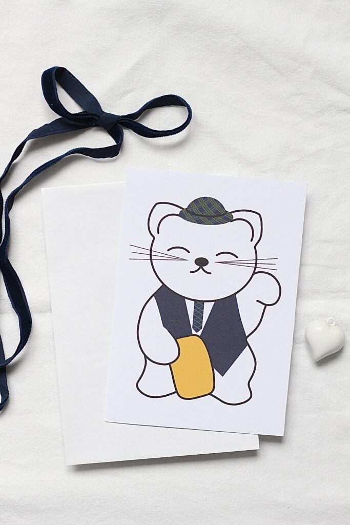 Carte postale maneki neko british