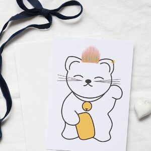 Carte postale maneki neko rocker