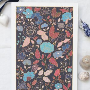 Illustration Hué fleurs bleues