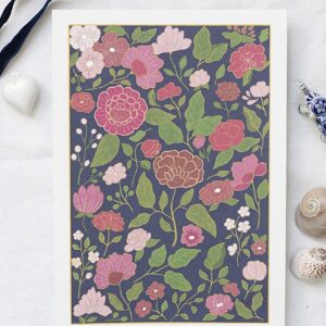 Illustration Hué fleurs roses