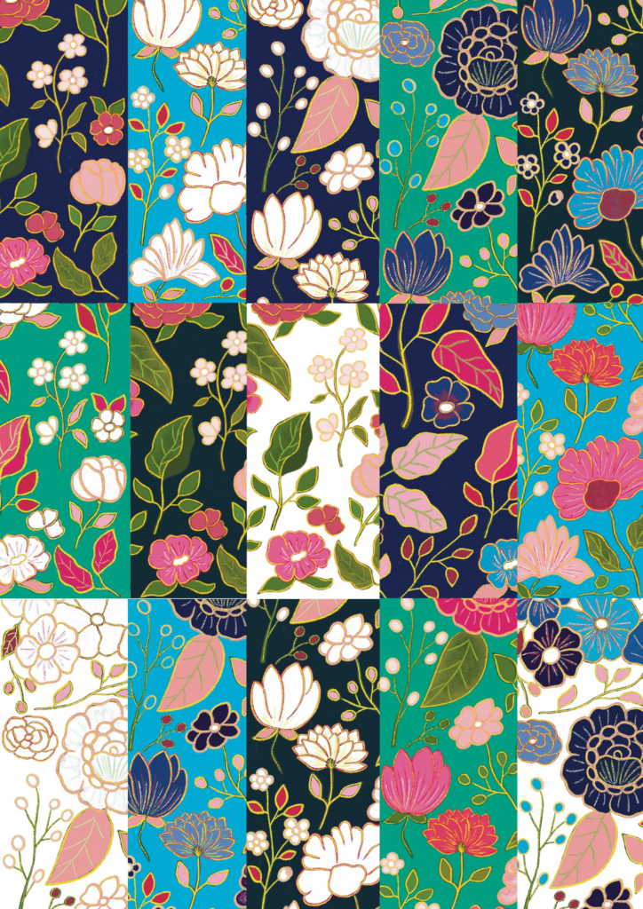 Papiers à motifs Fleurs asiatiques
