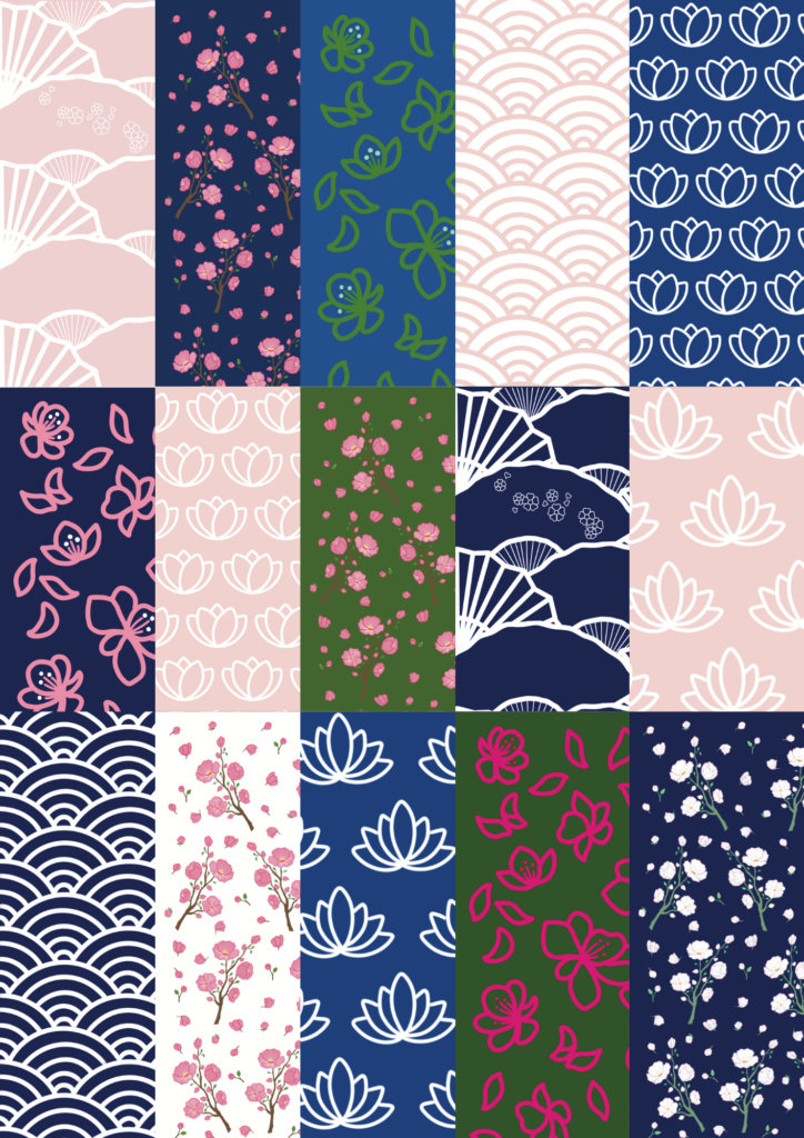Papiers à motifs Printemps asiatique