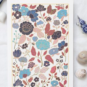 Illustration Saigon fleurs bleues