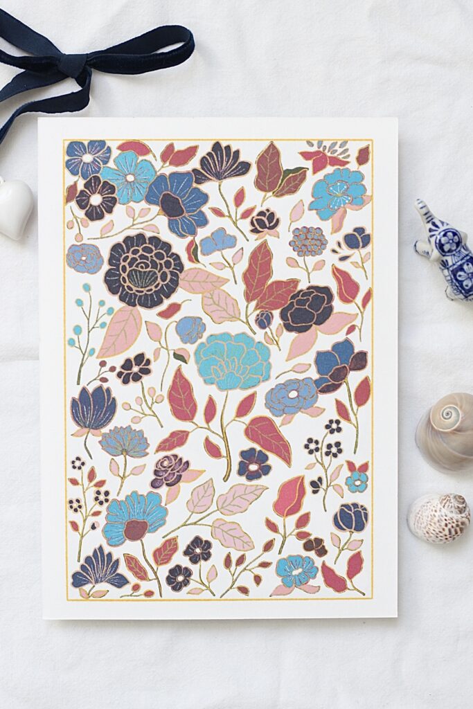 Illustration Saigon fleurs bleues