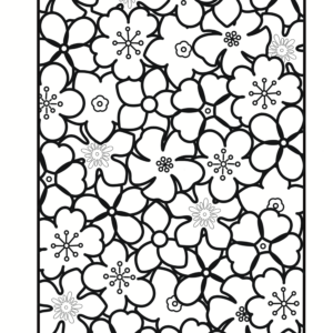 Coloriage pluie de fleurs