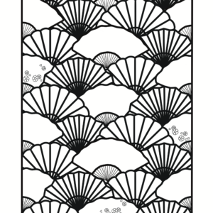 Coloriage paravent éventails