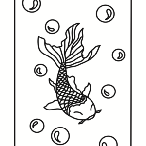 Coloriage poisson et bulles