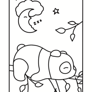 Coloriage panda endormi