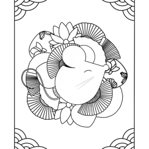 Coloriage rat et éventails