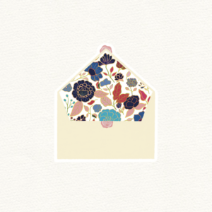 Sticker enveloppe fleurie