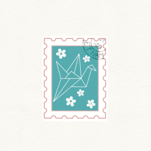Sticker timbre origami