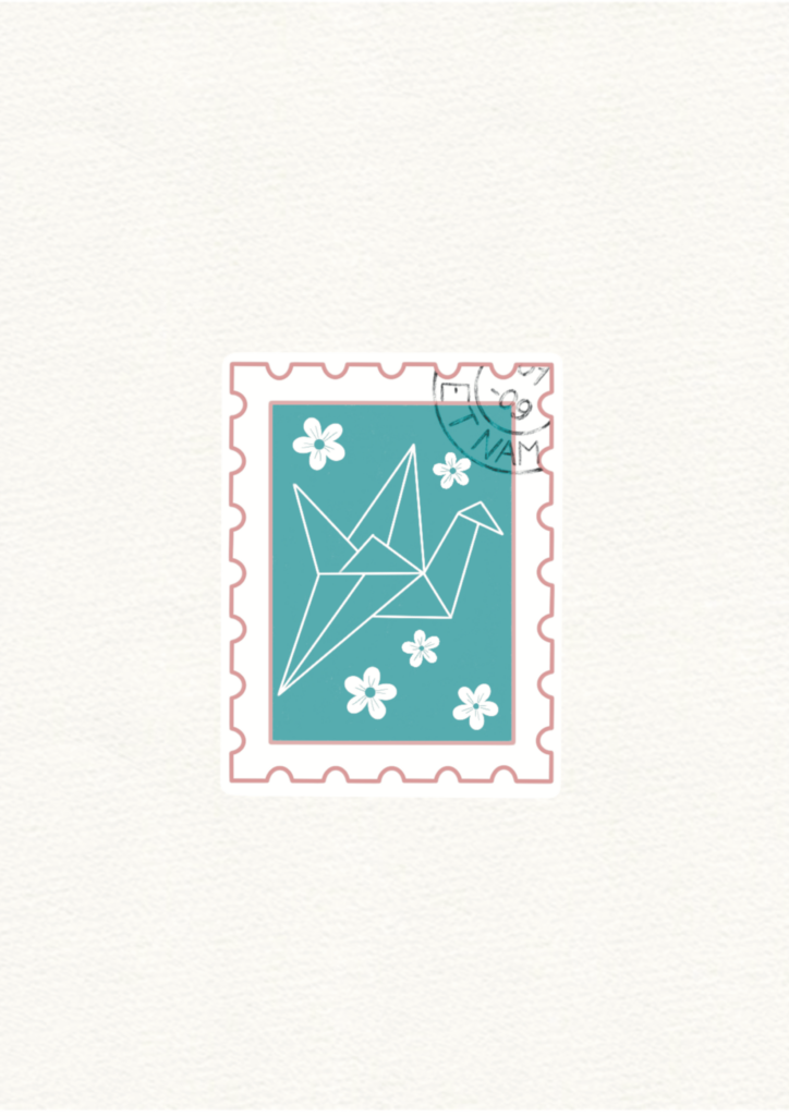 Sticker timbre origami
